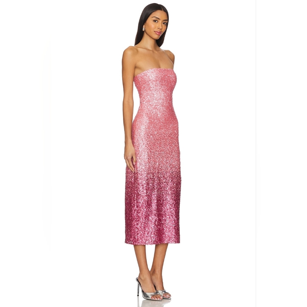 LoveshackFancy Sequined Pink Ombré Maxi Dress NWT Sz 8
